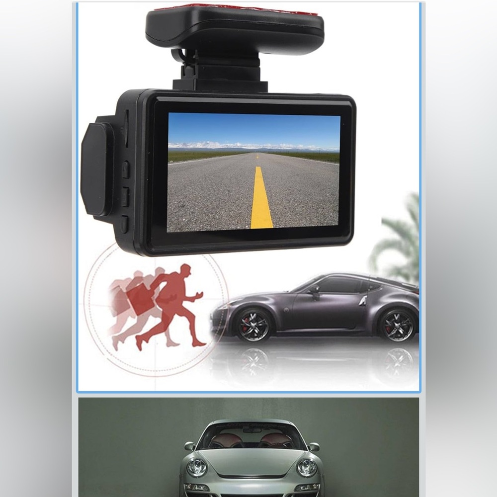 Dash Cam Front Rear Dual 1080P HD Car Camera Night Vision 3" LCD Parking Monitor